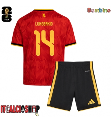 Belgio Dodi Lukebakio #14 Prima Maglia Bambino Mondiali 2026 Manica Corta (+ Pantaloni corti)